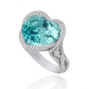 Gemstone Jewelry - Paraiba tourmaline set in a Chopard ring