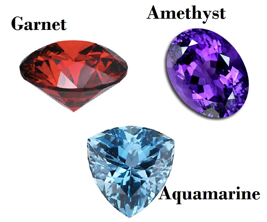 Birthstones for January February and May