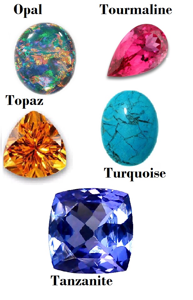 Birthstones for October November December