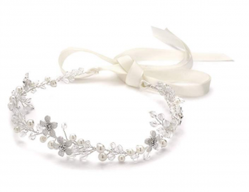 Wedding Bridal Headpieces: Headbands : Roses and Pearls Headband