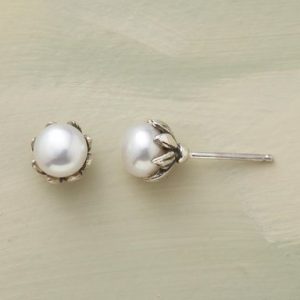 Stud pearl earrings