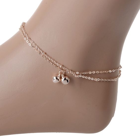 Golden ankle bracelets