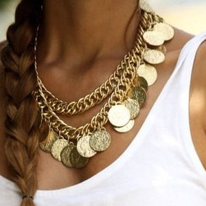 Egyptian Jewelry Coin Necklace