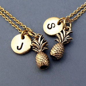 Personalized Jewelry Initial Fruit Necklace