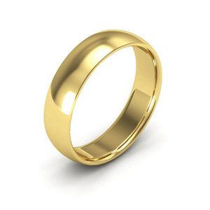 4. i Wedding Band 14K Yellow Gold 5mm Comfort-Fit Men's Rings