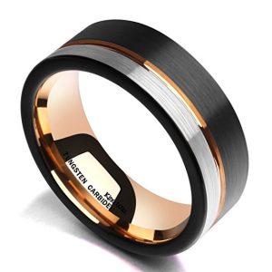 7. King Will Tungsten Carbide 8mm Rose Gold