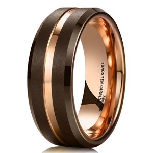 1. King Will DUO 8mm Brown Brushed Men's Rings