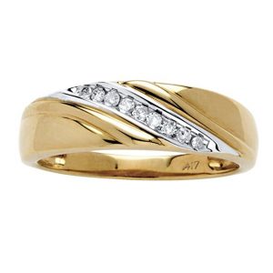 2. Seta Jewelry Men's White Diamond 10k Yellow