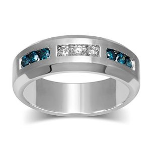 12. Diamond Jewel Sterling Silver 1/2 CT White Men's Rings