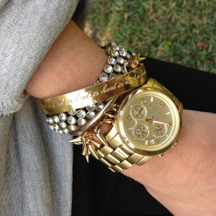 mixing gold and silver watch and bracelets