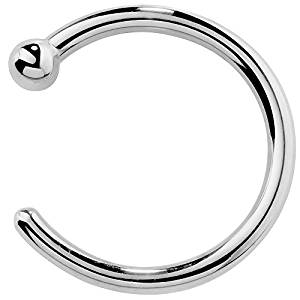 FreshTrends Nose Ring Hoops Solid 14k Gold or Platinum 20 Gauge 3 8" Diameter