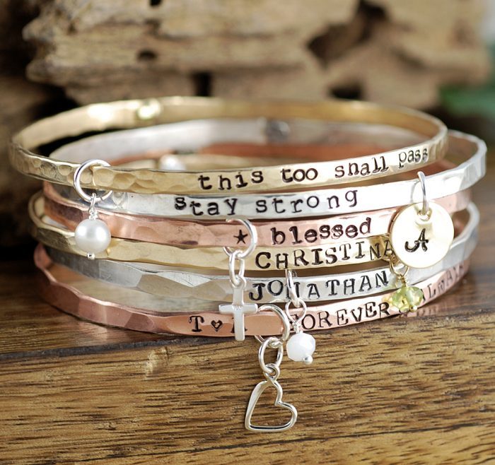 Custom engraved bracelets store for her