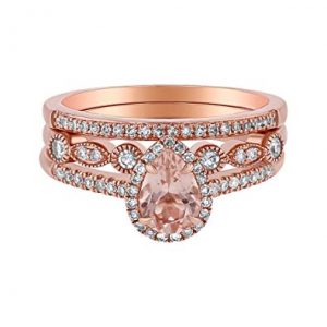 Olivia Paris 14k Rose Gold Pear Morganite