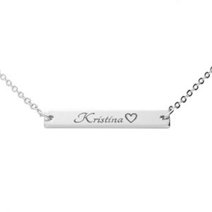 Plated Name Bar Necklace