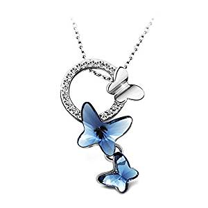 T400 Jewelers Butterfly Pendant Necklace, Dream Chasers Swarovski Elements Crystal Necklace Love Gift 