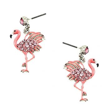 pink flamingo earrings