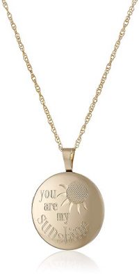 14k Yellow Gold-Filled "You Are My Sunshine" Locket Necklace