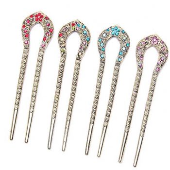 "5.3" Fashion Lady Alloy Hair Accessory Decorative Hair Pins Stick Fork Hairpin for Long Hair