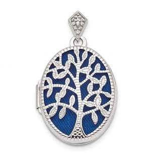 ICE CARATS 925 Sterling Silver Plate Textured Diamond Tree Photo Pendant Charm Locket Chain Necklace That Holds Pictures Oval Outdoor Nature Fine Jewelry Ideal Gifts For Women Gift Set From Heart