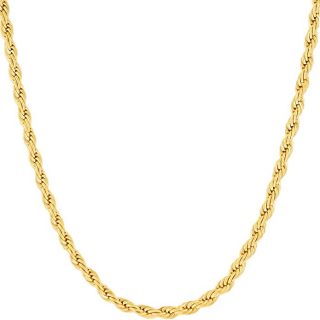 Lifetime Jewelry Gold Rope Chain for Women & Men [3mm] – Up to 20X More 24k Real Gold Plating Than Other Pendant Necklaces Chains – Durable Statement Necklace – 16 to 30 inches