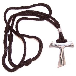 Pewter Tau Cross Necklace ( 1.5 inches Tau and 2 x 13 inches neckalce )