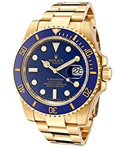 Rolex Men's Submariner Automatic Blue Dial Oyster 18k Solid Gold