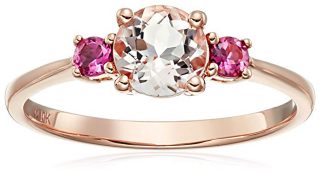 10k Rose Gold Morganite and Pink Tourmaline Solitaire Engagement Ring