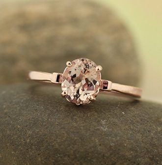 1ct Oval Morganite 14K Rose Gold Ring