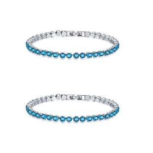 CARSINEL Colorful Round Cut 4mm Cubic Zirconia CZ Tennis Bracelet for Women 1-2 PCS