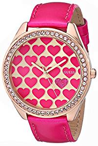 GUESS Women’s UO535L1 Pink Heart Watch