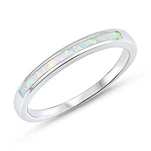 SAC SILVER CHOOSE YOUR COLOR Sterling Silver Wedding Ring