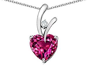 Star K Choice of 10k Gold or Sterling Silver Heart Shape 8mm Endless Love Pendant Necklace