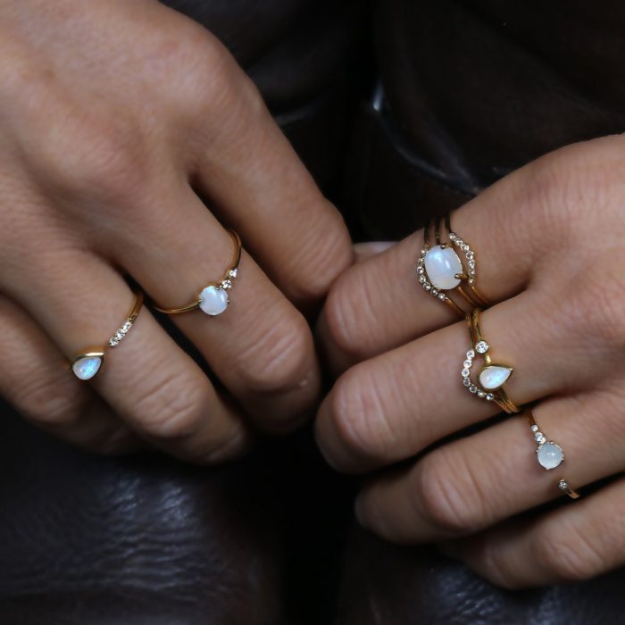 moonstone ring set