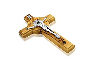 Luck Charms - 10-inch crucifix made of olive wood