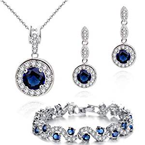 Blue Simulated sapphire zirconia crystals set