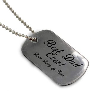 Custom Engraved Military Dog Tag with Necklace