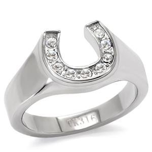 Luck Charms - Stainless Steel High-Polished Horseshoe Ring