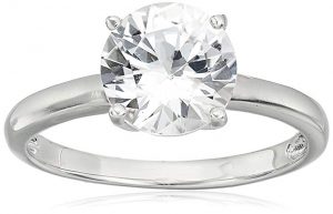 Gemstone Solitaire Ring in Sterling Silver (8mm)