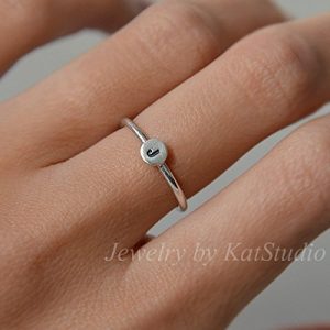 Personalized stacking ring, initial ring, monogramed ring, bridesmaids ring, handmade, sterling silver 925, Jewelry by Katstudio