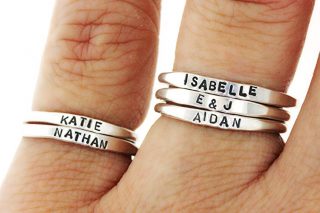 Teeny Tiny Stacking Sterling Silver Ring By Hannah Design Personalized Ring
