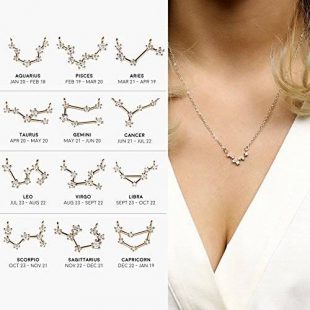 Zodiac Jewelry Constellation Star Necklace Leo Virgo Birthday Gift Sorority Gift for Women Bridesmaid Necklace Christmas gift Graduation Gift - ZCPN