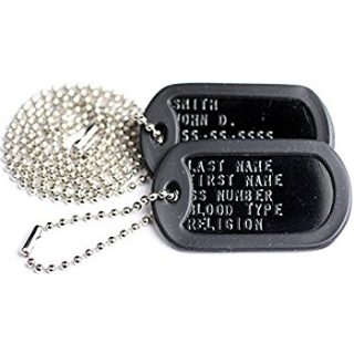 GoTags Custom US Military Dog Tag Personalized ID Set. Complete with Chains and Silencers