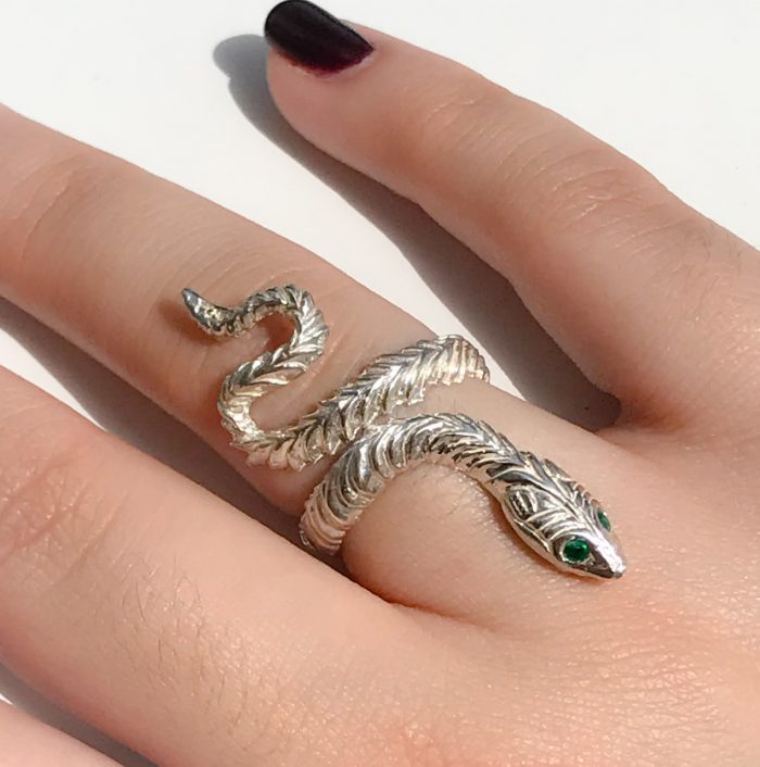 silver snake ring