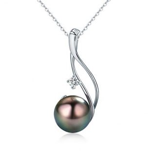 CHAULRI Authentic South Sea Tahitian Black Pearl Pendant