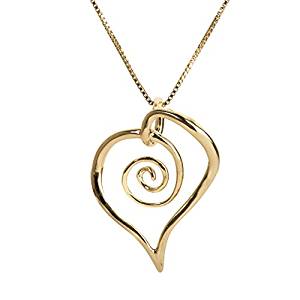 Freeform Heart Spiral Necklace