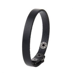 Lovans Genuine Leather Bracelet for Women & Men Unisex Leather Cuff Stainless Steel Adjustable Wristband 