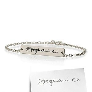 Signature Bracelet- Handwriting Bracelet, Bar Bracelet, Sterling Silver Name Bracelet, Word Bracelet, Nameplate Bracelet