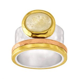 Silpada 'Metallic Mix' Natural Citrine Ring in Sterling Silver, Brass, Copper