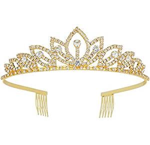 Wedding Tiara with Comb Bridal Shining Rhinestones Crystal Headband Pageant Princess Bridal Prom Decoration Party Wear