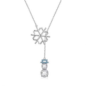 LINLIN FINE JEWELRY 925 Sterling Silver Cz Snowflake Lariat Necklaces